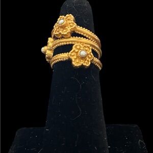 3 Julie Vos gold colored stacking rings